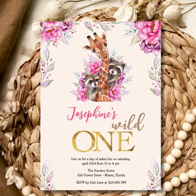 Convites Festa de aniversário de criança selvagem de um saf (Criador carregado)