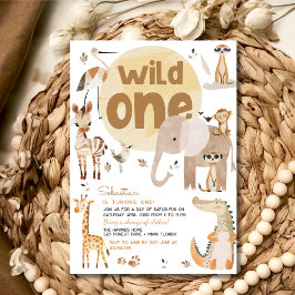 Convites Festa de aniversário de criança selvagem de um saf