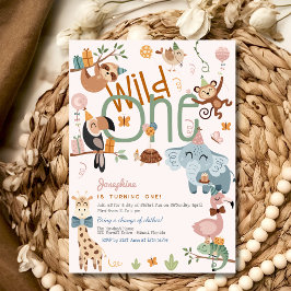 Convites Festa de aniversário de criança selvagem de um saf