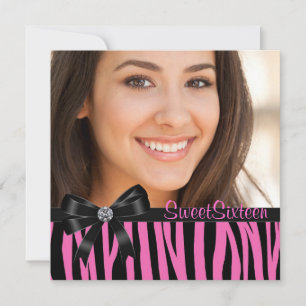 Convites Festa de Aniversário de Dezesseis Anos Foto Zebra 