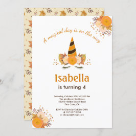 Convites Festa de aniversário de Dia das Bruxas do Unicórni