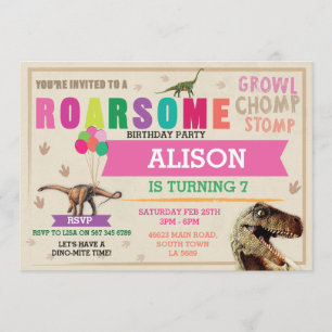 Convites Festa de aniversário De Dig Do Dinossauro T-Rex Di