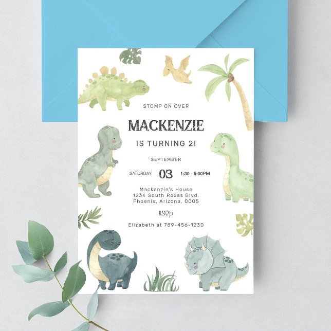 Convites Festa de Aniversário de Dinossauro (Criador carregado)