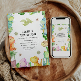 Convites Festa de Aniversário de Dinossauro Foto