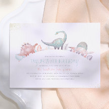 Festa de Aniversário de Dinossauro Menina Turquesa