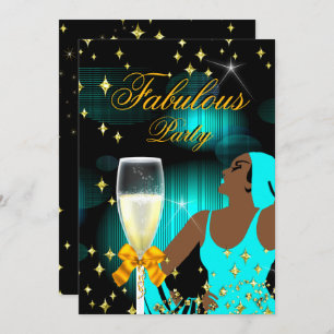 Convites Festa de aniversário de Diva Azul-Teal Fabulosa