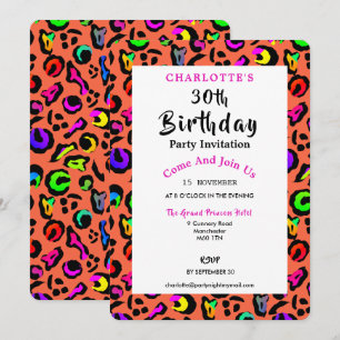 Convites Festa de aniversário de diversão colorida brilha