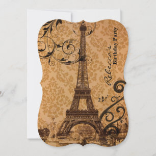 Convites festa de aniversário de eiffel tower paris, país
