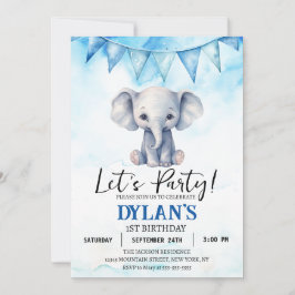 Convites Festa de aniversário de elefante