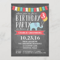 Festa de aniversário de elefante com idade persona