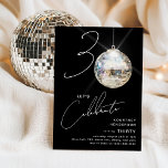 Convites Festa de aniversário de esfera de 30 de minimizaçã<br><div class="desc">Celebrar o marco de virar 30 com nosso Convite de festas chic e aniversário de 30 anos minimalista! Este convite define o palco para uma celebração memorável, com os números '30' com uma reviravolta única - o '0' é uma bola de disco cintilante, brilhando sobre o nosso fundo negro de...</div>