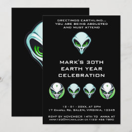 Convites Festa de aniversário de Espaço de Abdução de OVNI 