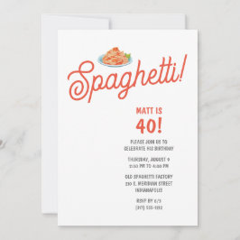 Convites Festa de aniversário de Espaguete Adulto