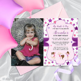 Convites Festa de aniversário de Estrelas de Foto de Ginást