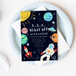 Convites Festa de aniversário de Explosão de Espaço Exterio