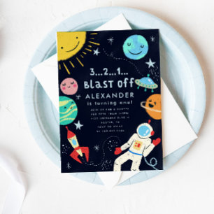 Convites Festa de aniversário de Explosão de Espaço Exterio