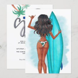 Convites Festa de aniversário de férias de praia em Surf de