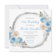 Festa de aniversário de Flores Elegantes de Prata 