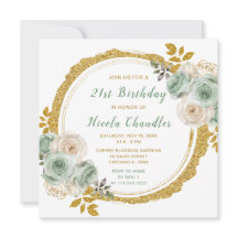 Festa de aniversário de Flores Elegantes Douradas 