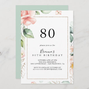 Convites Festa de aniversário de Folhagem Verde Dourada Geo