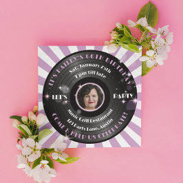 Convites Festa de aniversário de Foto de Vinil Female Retro