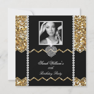 Convites Festa de aniversário de Foto do Coração de Diamant