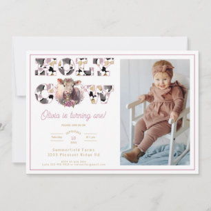 Convites Festa de aniversário de Fotografia de Cor de Água 