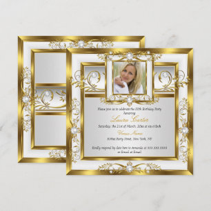 Convites Festa de aniversário de Fotografia de Pérola Branc