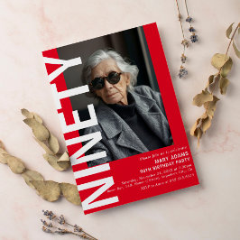 Convites Festa de aniversário de Fotografia do Modern Red N