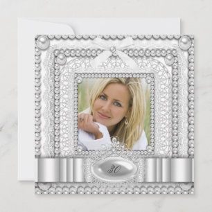 Convites Festa de aniversário de Fotografia do Pearl Branco