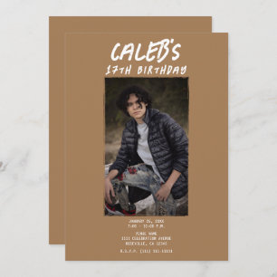 Convites Festa de aniversário de Fotografia Mínima Brown