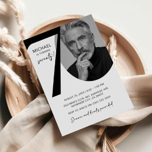 Convites Festa de aniversário de Fotografias 70 preto e bra