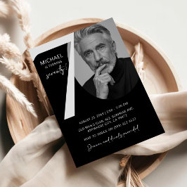 Convites Festa de aniversário de Fotografias 70 preto e bra