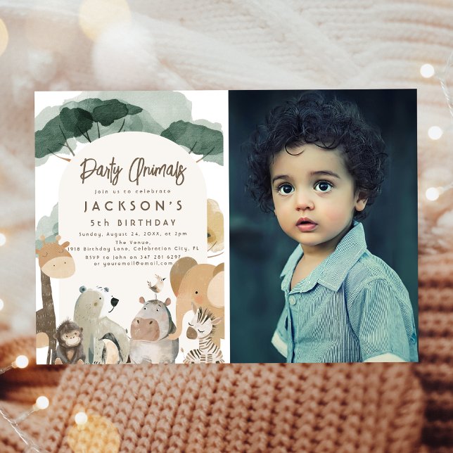 Convites Festa de aniversário de Fotografias de Animais de  (Criador carregado)