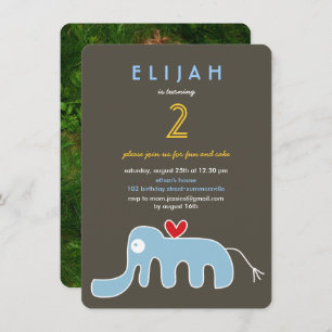 Convites Festa de aniversário de Fotografias de Elefantes d