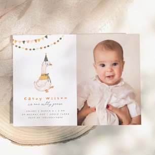 Convites Festa de aniversário de Fotografias de Ganso de Um