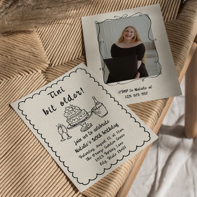 Convites Festa de aniversário de Fotografias do Bolo de Cha (Criador carregado)