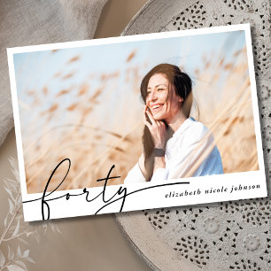 Convites Festa de aniversário de Fotografias Mínima Moderna