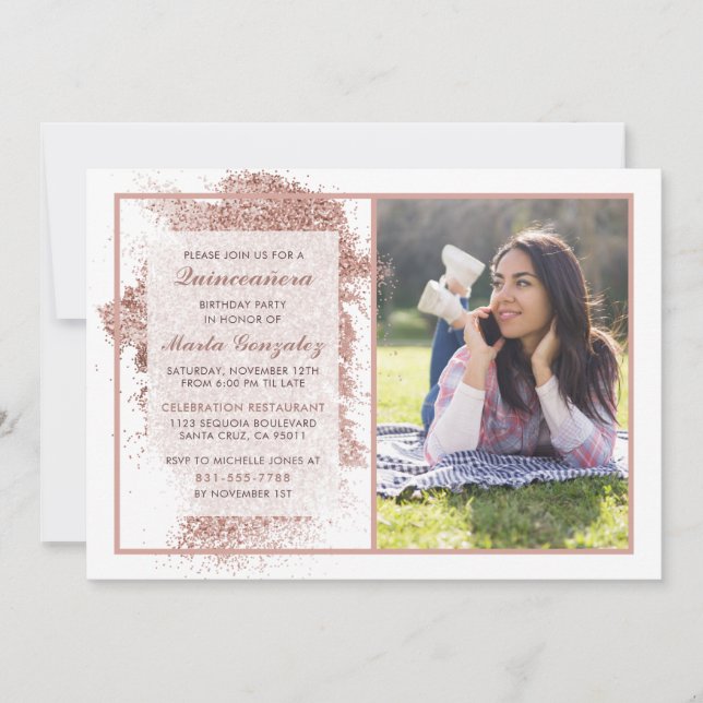 Convites Festa de aniversário de Fotografias Personalizadas (Frente)