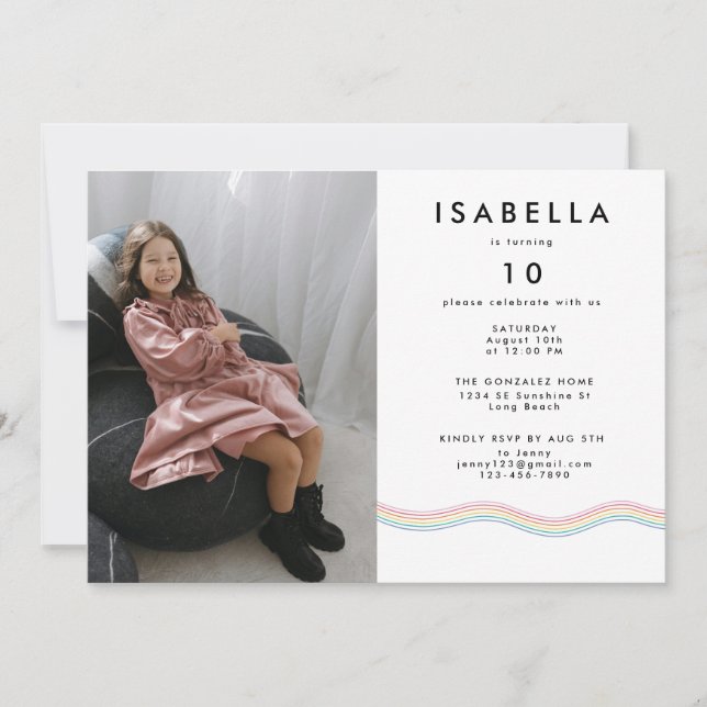 Convites Festa de aniversário de Fotografias Vibrantes Dive (Frente)