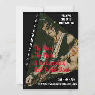 Convites Festa de aniversário de fotos da Banda Retro Rock