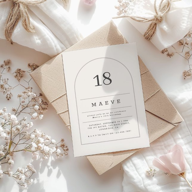 Convites Festa de aniversário de fotos mínima moderna do ar (Criador carregado)