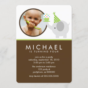 Convites Festa de aniversário de Fotos para Crianças de E