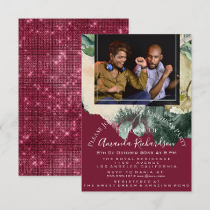 Convites Festa de aniversário de Frame de Foto do chá de pa