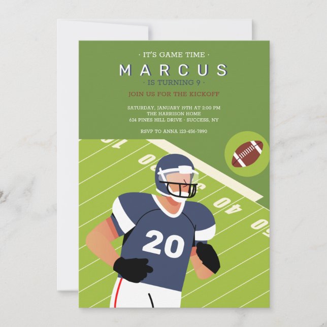 Convites Festa de aniversário de futebol (Frente)