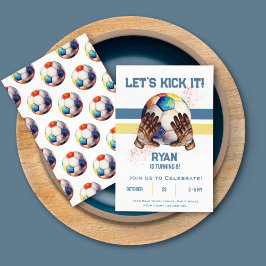 Convites Festa de aniversário de futebol desportivo legal