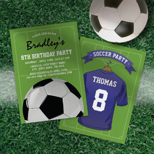 Convites Festa de aniversário de futebol infantil   Blue Je