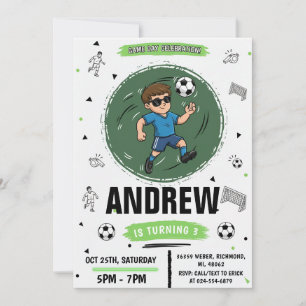 Convites Festa de Aniversário de Futebol Personalizada