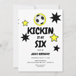 Convites Festa de aniversário de futebol Six 6th Kickin it