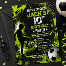 Festa de Aniversário de Futebol Urbano Verde Neon